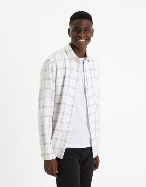 Chemise regular 100% coton - blanc