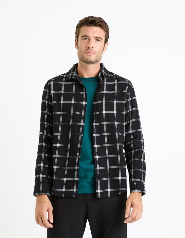 Chemise regular 100% coton - noir