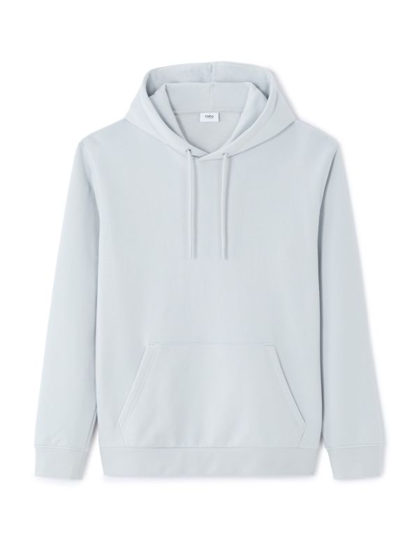 Sweat regular à capuche 100% Coton - bleu clair