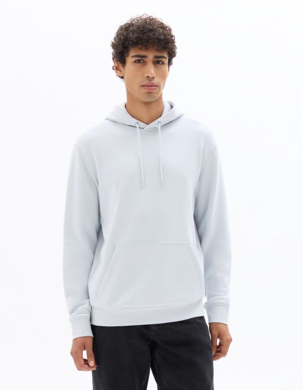 Sweat regular à capuche 100% Coton - bleu clair