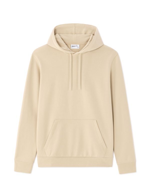 SW.01 Sweat regular à capuche 100% coton - beige
