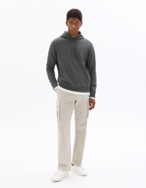 SW.01 Sweat regular à capuche 100% coton - anthracite chiné