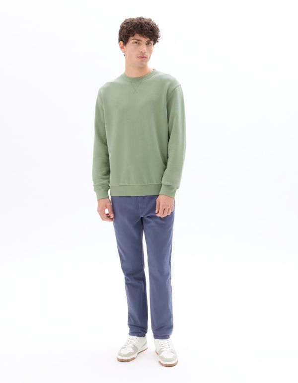 Sweat regular col rond 100% coton - bleu clair