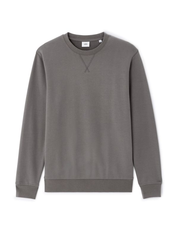 Sweat regular col rond 100% coton - gris