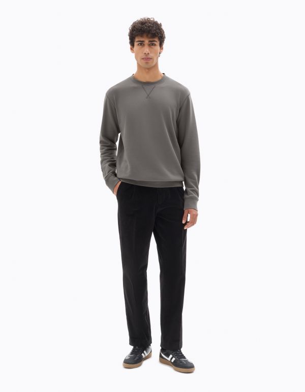 Sweat regular col rond 100% coton - gris