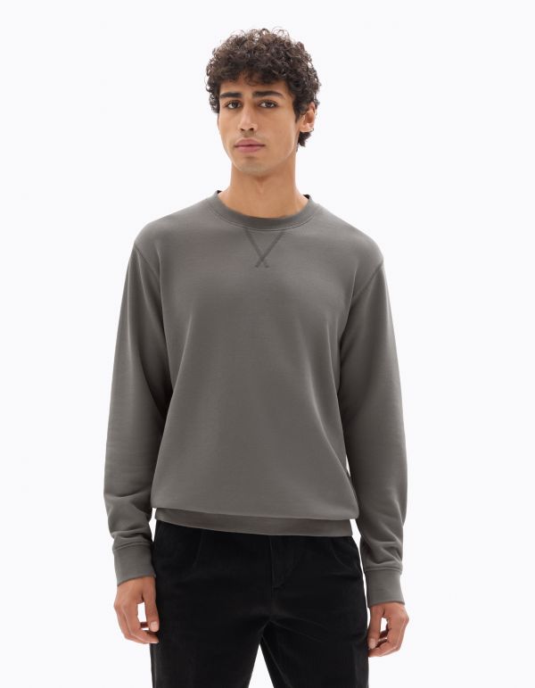Sweat regular col rond 100% coton - gris