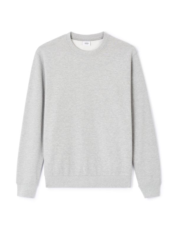 Sweat col rond 100% coton - gris