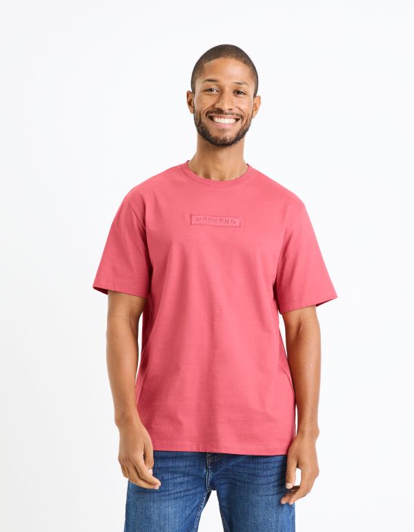 T-shirt col rond 100% coton - rose