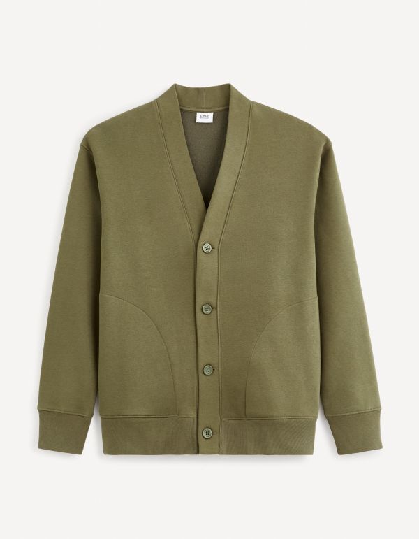 Cardigan coton mélangé - kaki