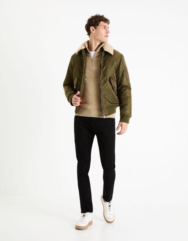 Bomber doudoune doublé sherpa - kaki