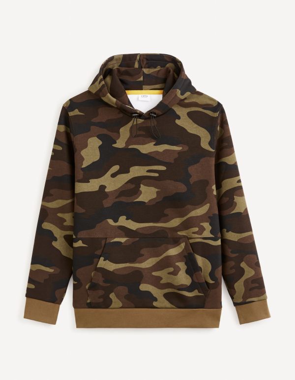 Sweat à capuche coton mélangé - noir