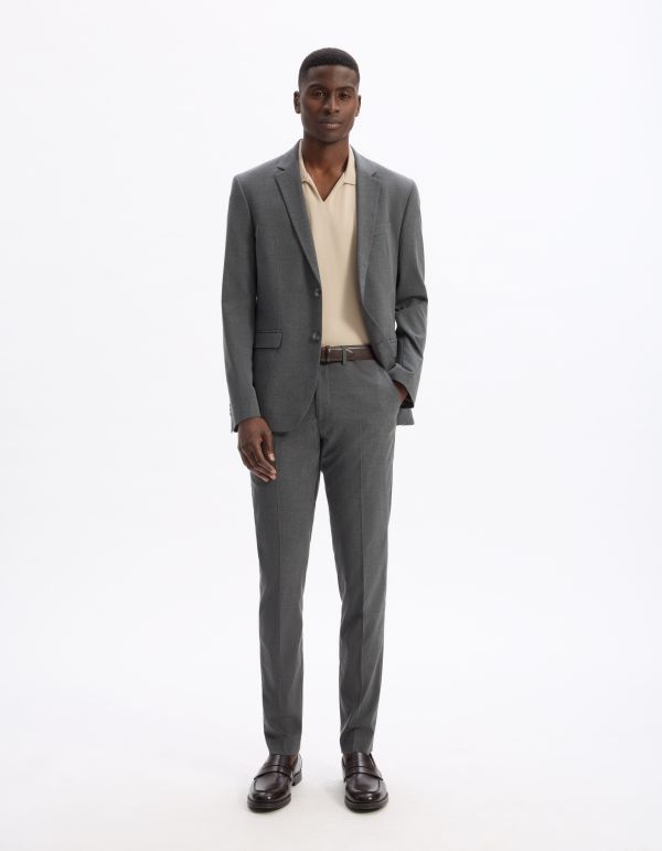 Polo regular col cubain en coton mélangé - sand