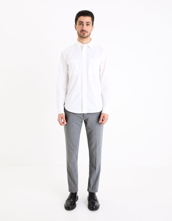 Chemise col français regular 100% coton - blanc