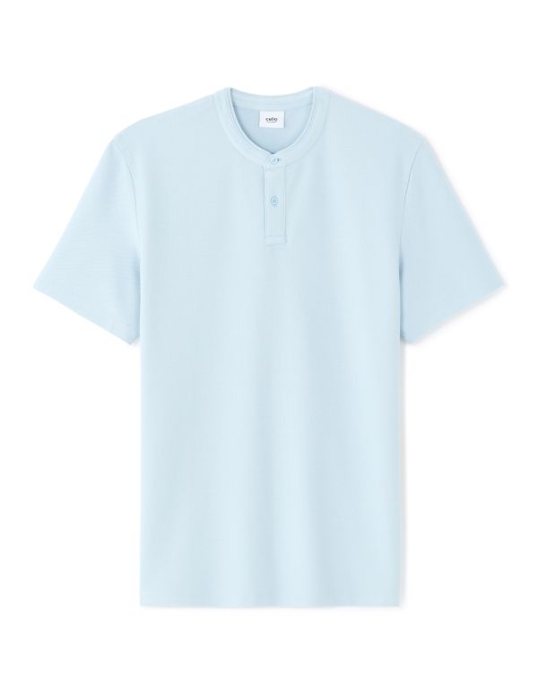 Polo piqué regular 100% coton - bleu clair
