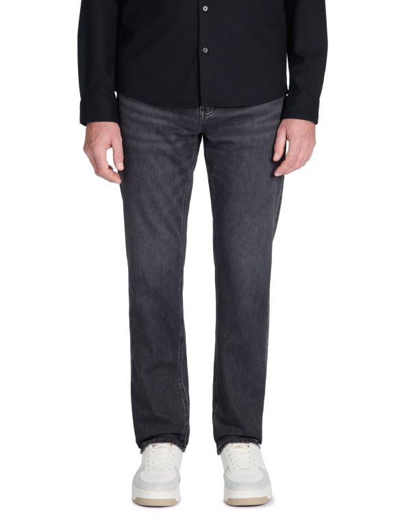 Jean straight 100% coton stretch c15 3 longueurs - gris