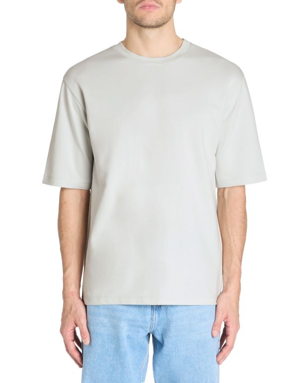 T-shirt infroissable oversize col rond - bleu