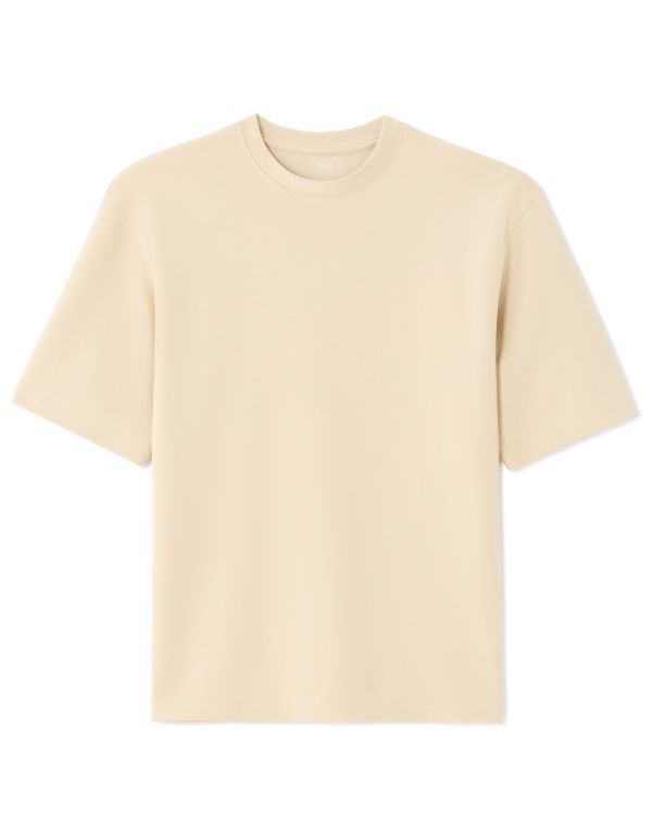 T-shirt oversize col rond - beige clair