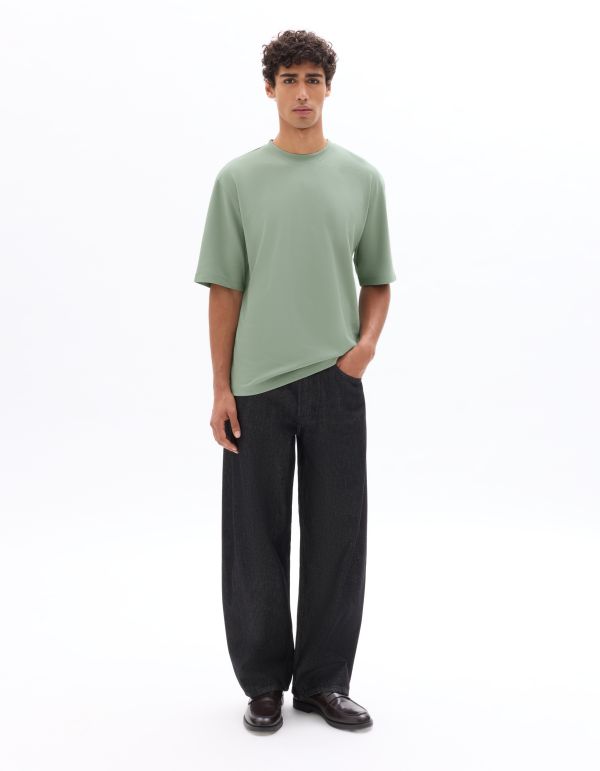 T-shirt oversize col rond - vert clair