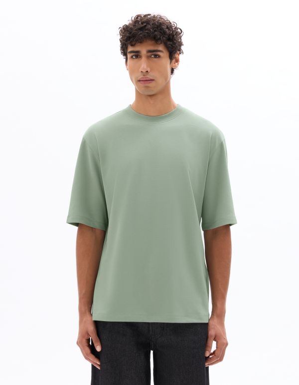 T-shirt oversize col rond - vert clair