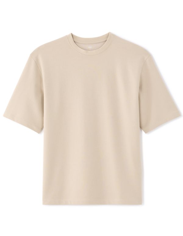T.04 T-shirt oversize col rond - taupe clair