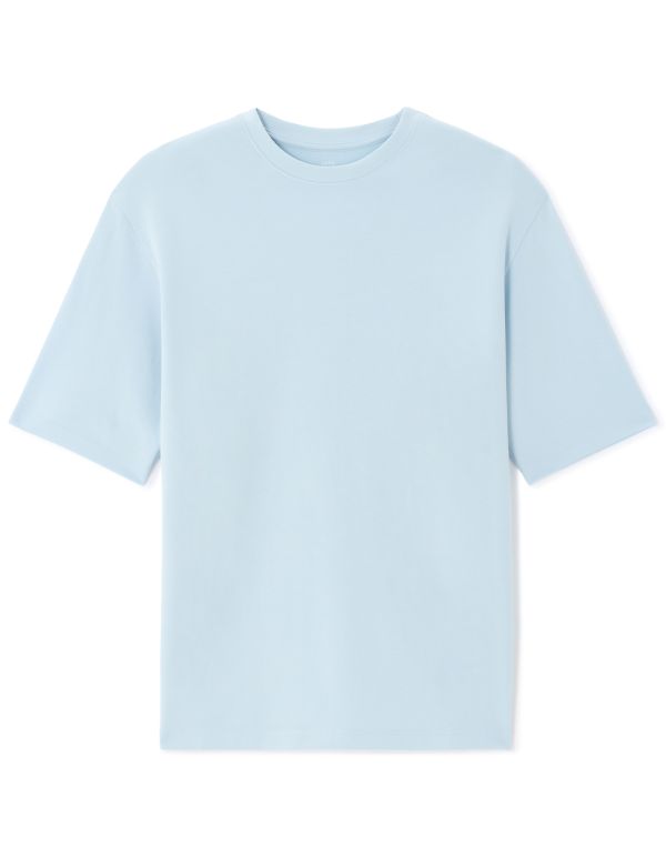 T-shirt oversize col rond - bleu ciel