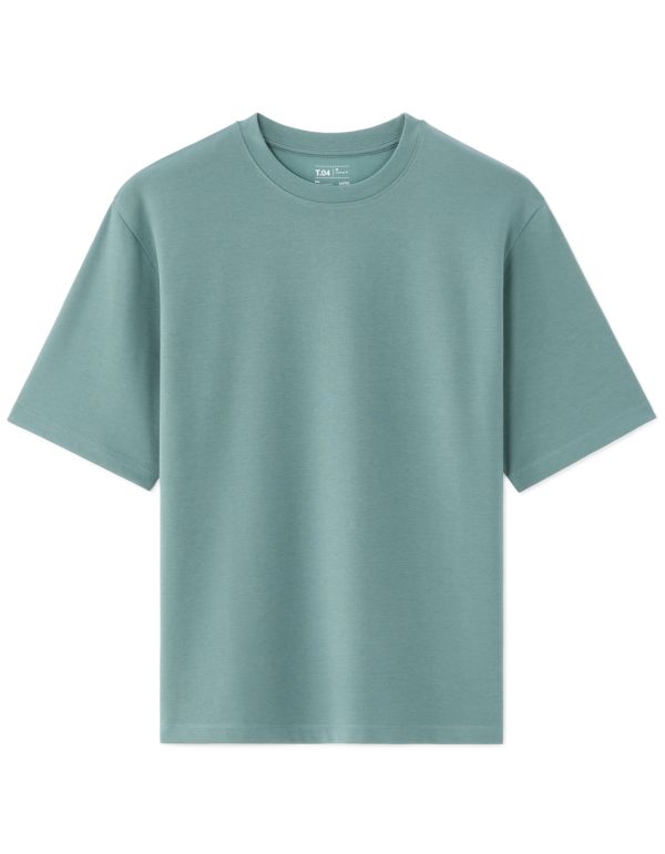 T.04 T-shirt oversize col rond - vert bleu