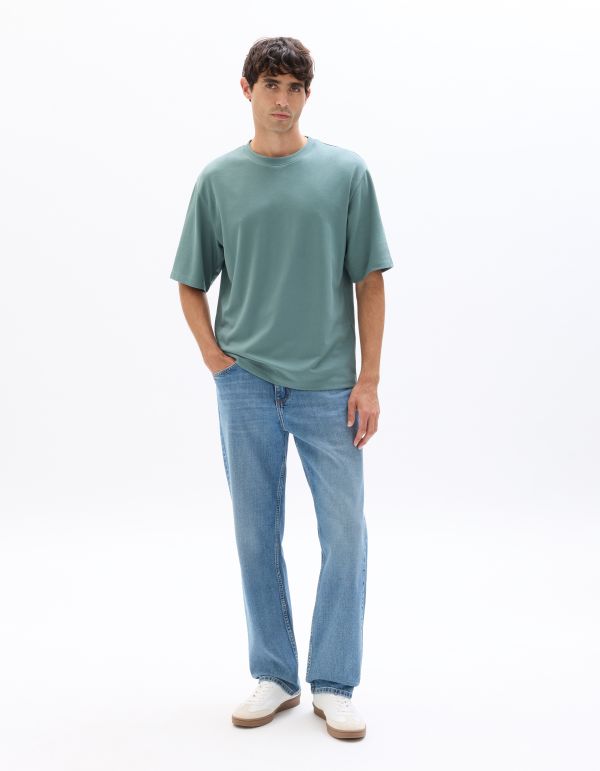 T.04 T-shirt oversize col rond - vert bleu