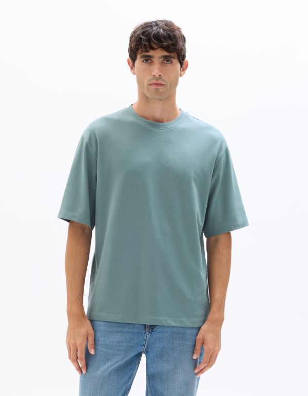 T.04 T-shirt oversize col rond - vert bleu