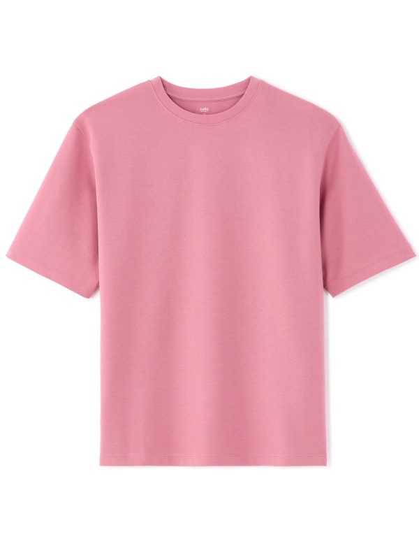T.04 T-shirt oversize col rond - rose