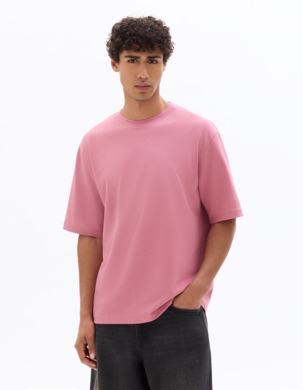 T.04 T-shirt oversize col rond - rose