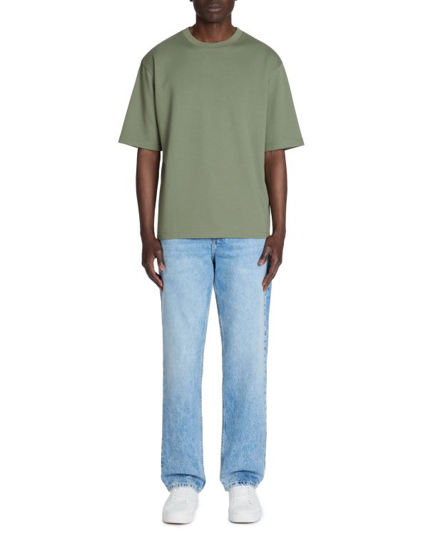 T-shirt infroissable oversize col rond - vert