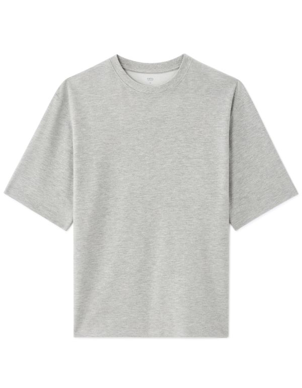 T-shirt oversize col rond - gris