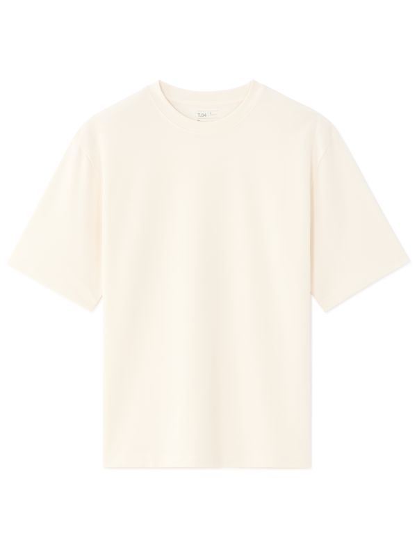 T.04 T-shirt oversize col rond - écru