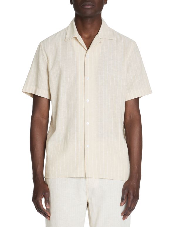 Chemisette regular en coton mélangé - beige