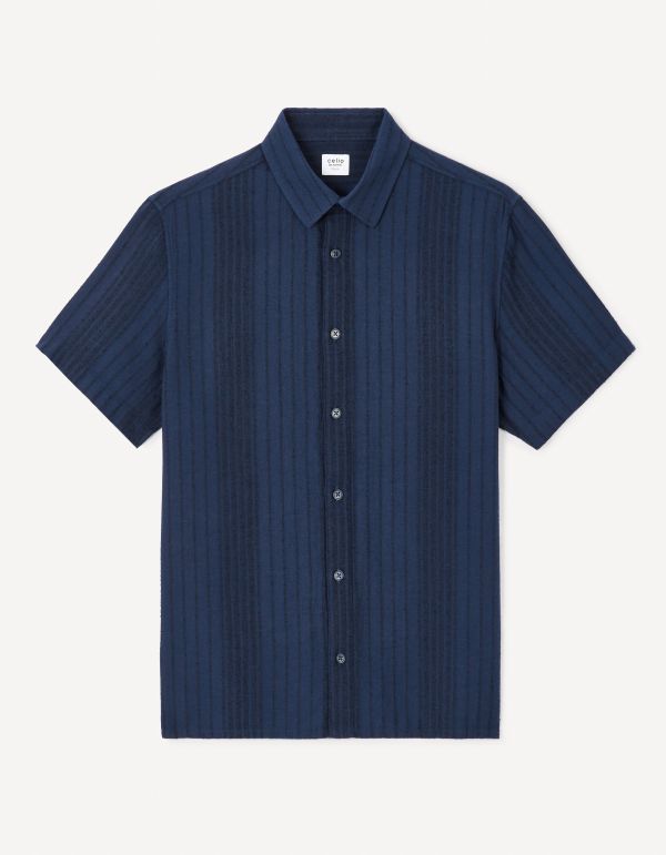 Chemisette regular en coton mélangé - marine