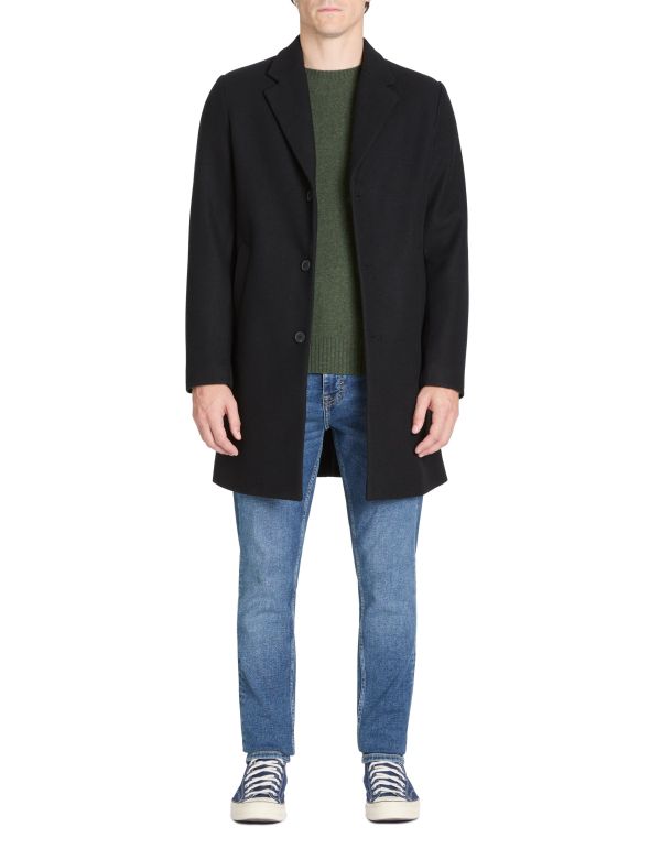Manteau long non doublé - noir