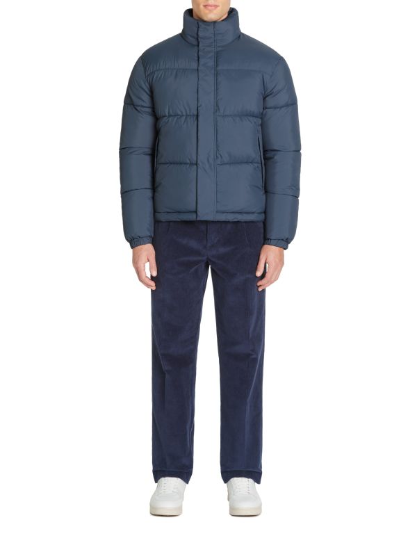 Doudoune chaude col montant - bleu gris