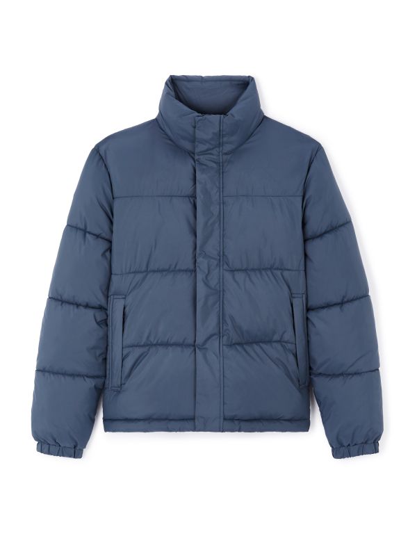 Doudoune chaude col montant - bleu gris