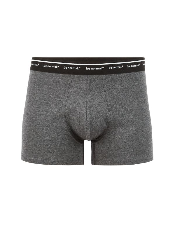 Boxer en coton stretch ceinture contrastée - anthracite