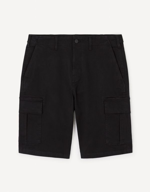 Bermuda cargo coton stretch - noir