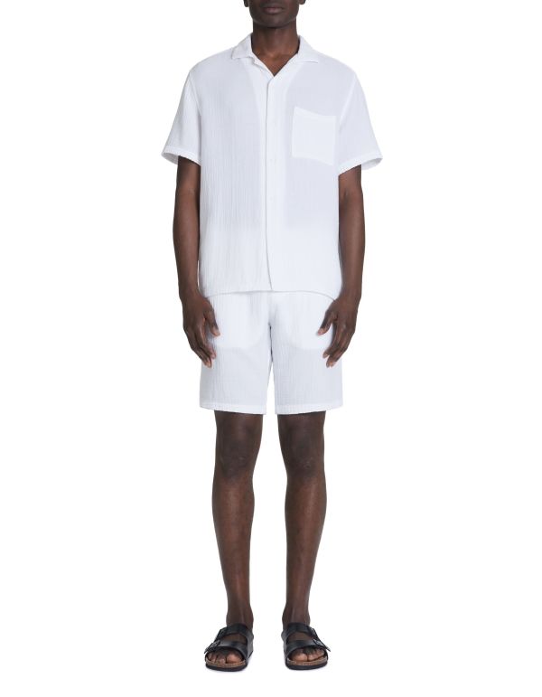 Bermuda en gaze de coton - blanc