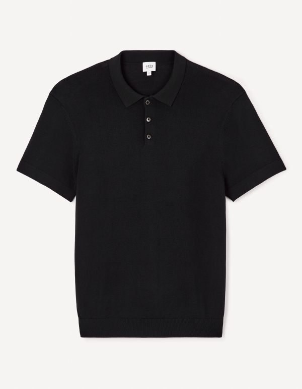 Polo jersey regular - noir