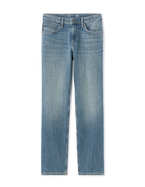 Jean straight coton stretch - bleu délavé