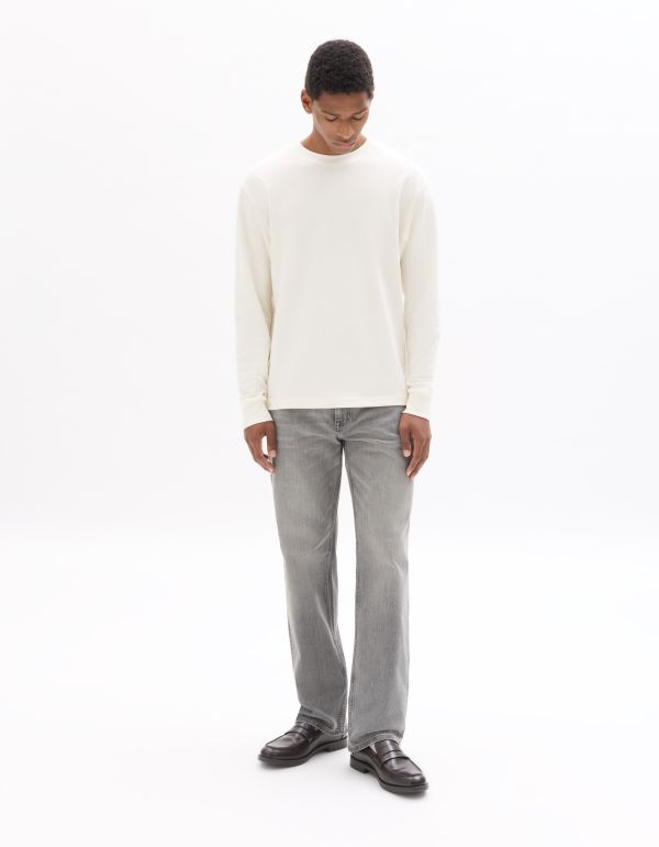 Jean straight coton stretch - gris clair