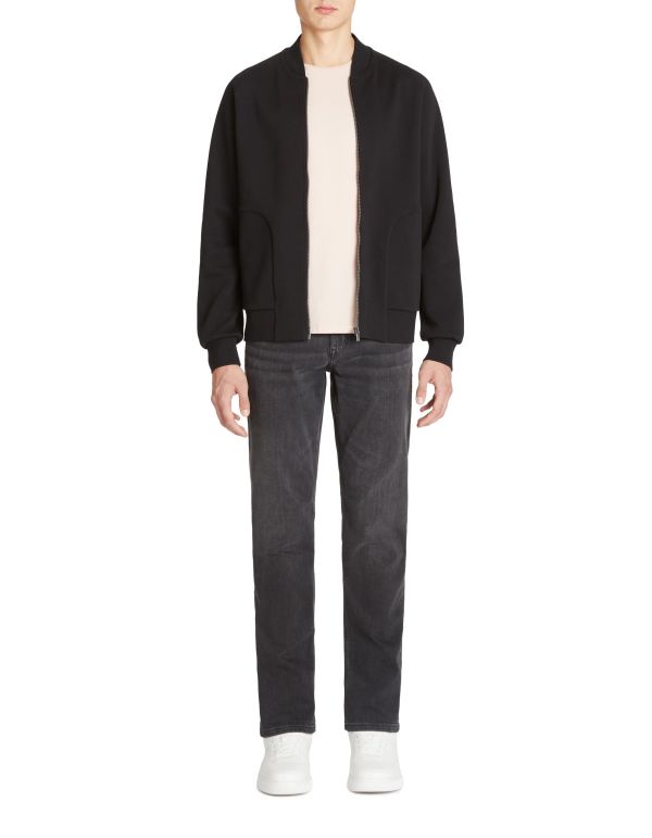 Sweat zippé regular coton mélangé - noir