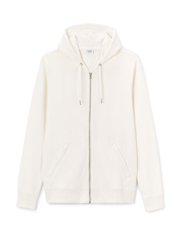 Sweat à capuche 100% coton - beige