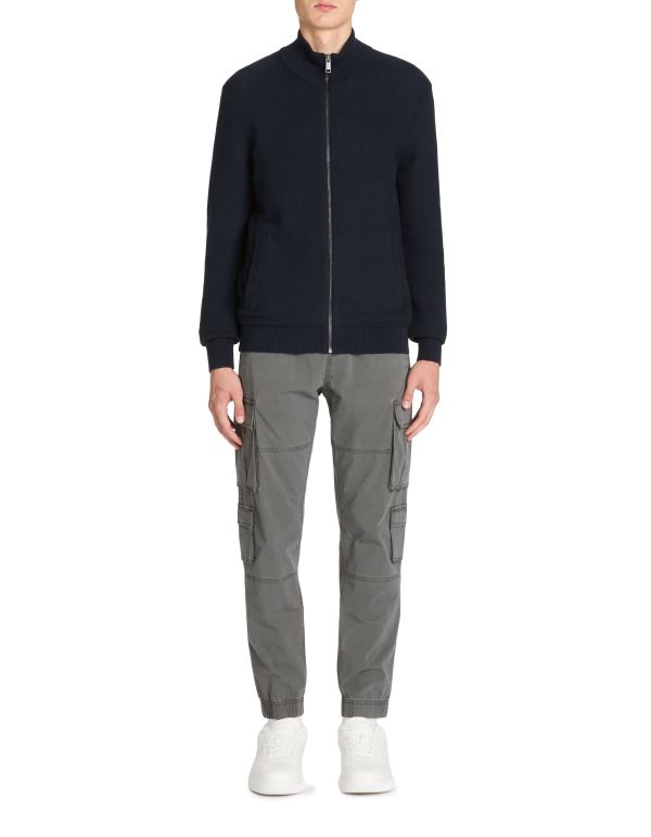 Cardigan col montant 100% coton - marine