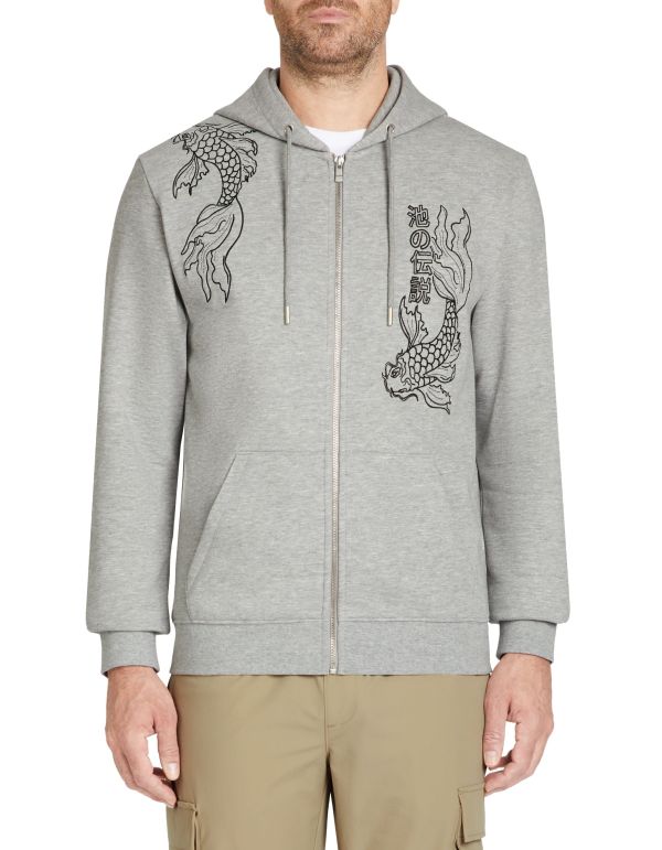 Sweat à capuche en coton mélangé - gris