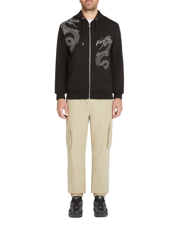 Sweat à capuche en coton mélangé - noir