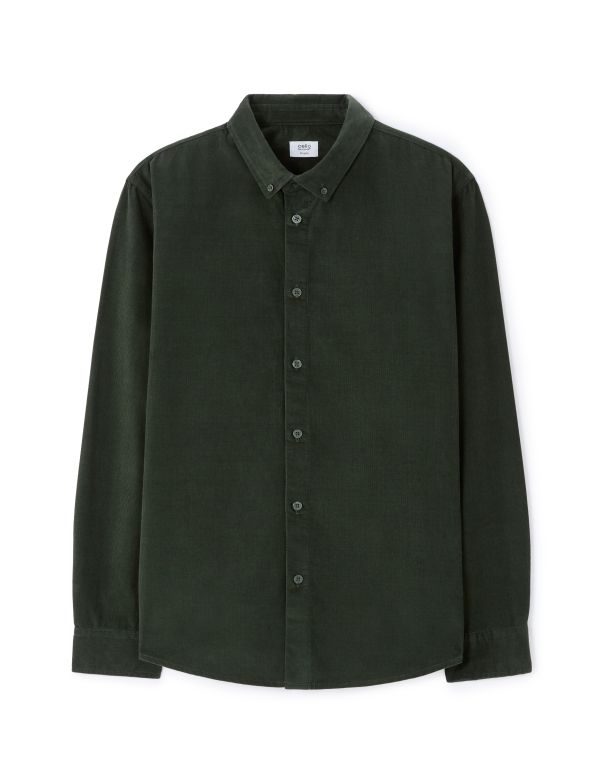 Chemise en velours 100% coton - vert